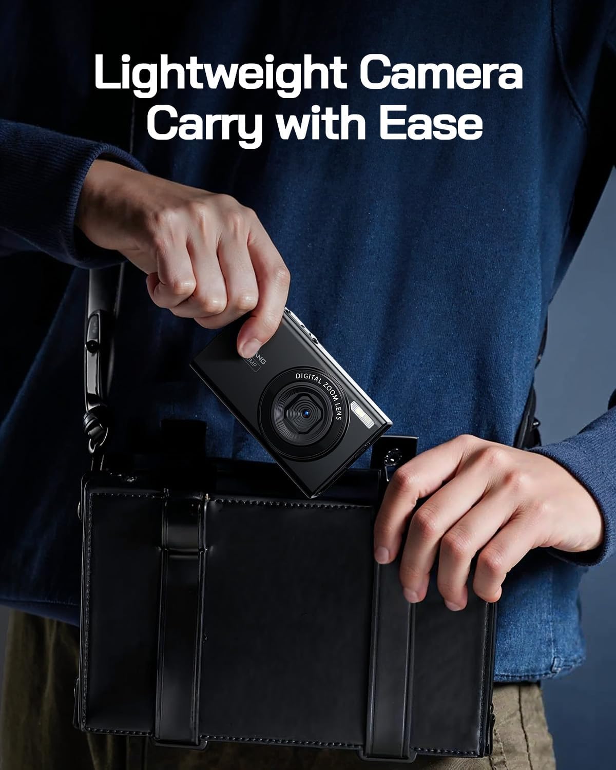 WOLFANG Digital Camera, 2.7K Kids Camera for Photography, 50MP Compact Vlogging Camera, 16X Digital Zoom Video Camera