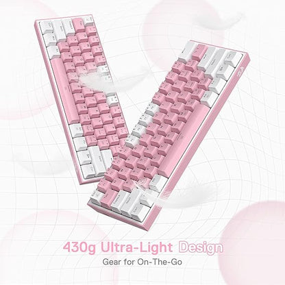 Redragon K617 Fizz 60% Wired RGB Gaming Keyboard, 61 Keys Compact Mechanical Keyboard, Linear Red Switch, Pro Software Supported