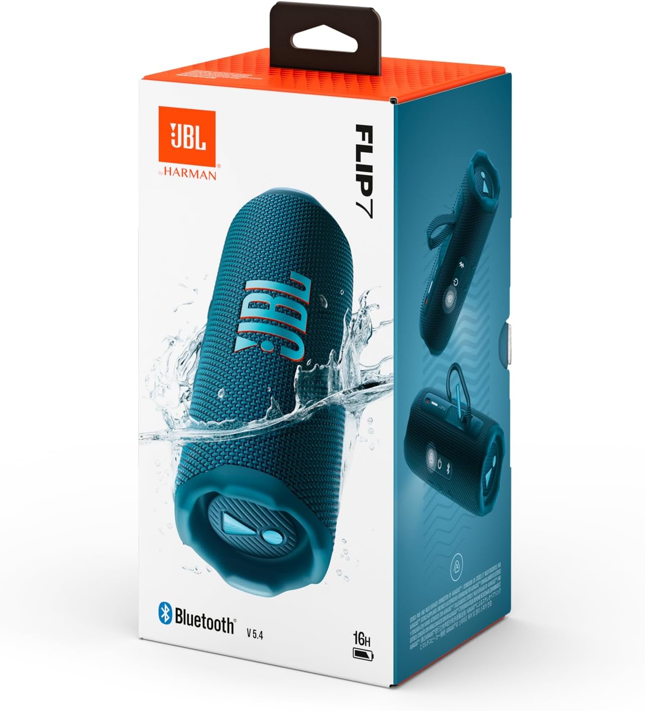 JBL Flip 7, Wireless Portable Bluetooth Speaker, 16 Hours of Playtime, IP68 Waterproof, Dustproof and Drop-Proof, JBL Pro Sound with AI Boost, Auracast Multi-Speaker Connection, Blue