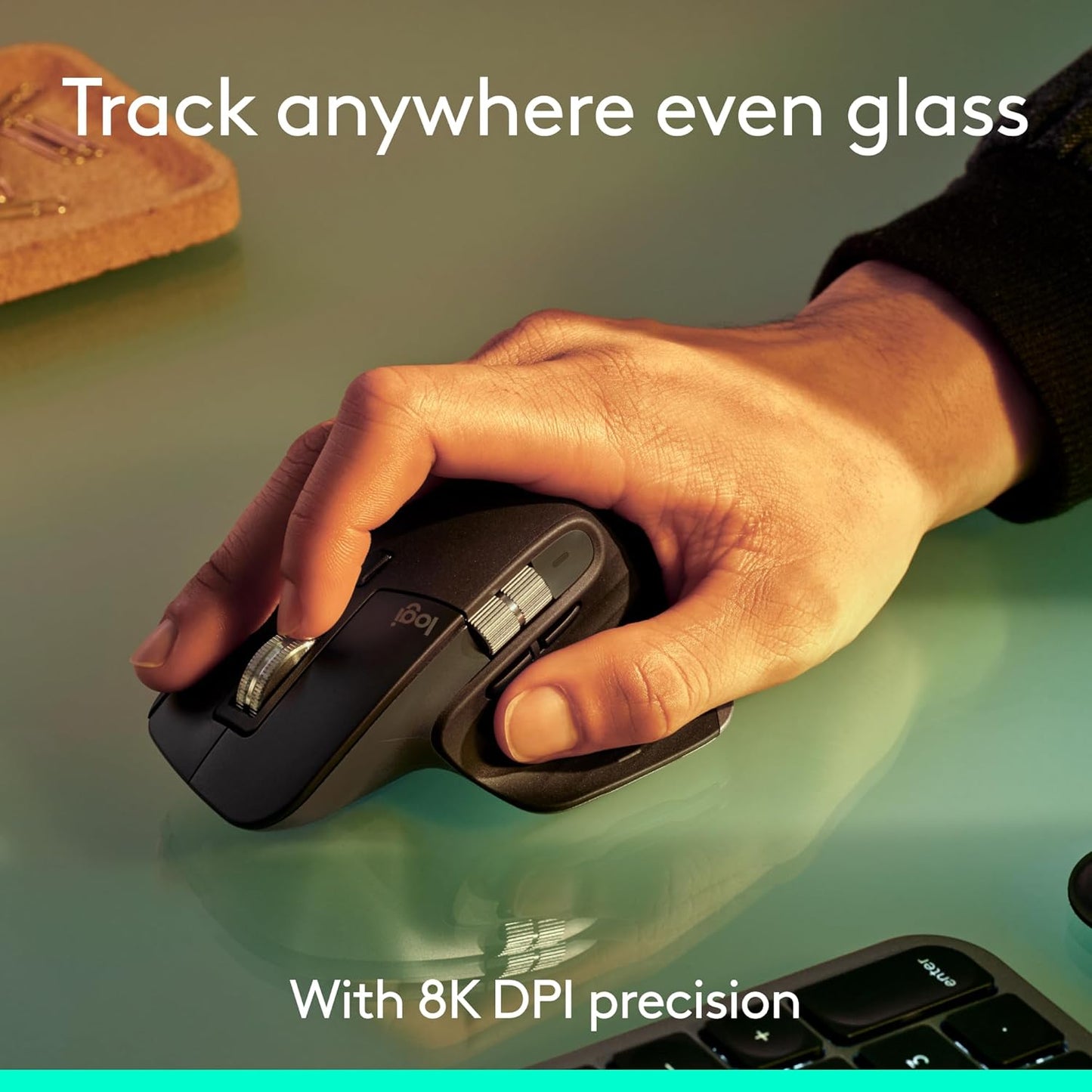 Logitech MX Master 3S - Wireless Performance Mouse with Ultra-Fast Scrolling, Ergonomic, 8K DPI, Glass Tracking, Silent Clicks, USB-C, Bluetooth, Windows, Linux, Chrome - Dark Gray