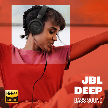JBL Tune 520 C Comfort Fit Wired On Ear Headphones with Microphone, JBL Pure Bass Sound, EQ Presets, USB-C Connectivity, Foldable Design and Tangle-Free Cable, Purple