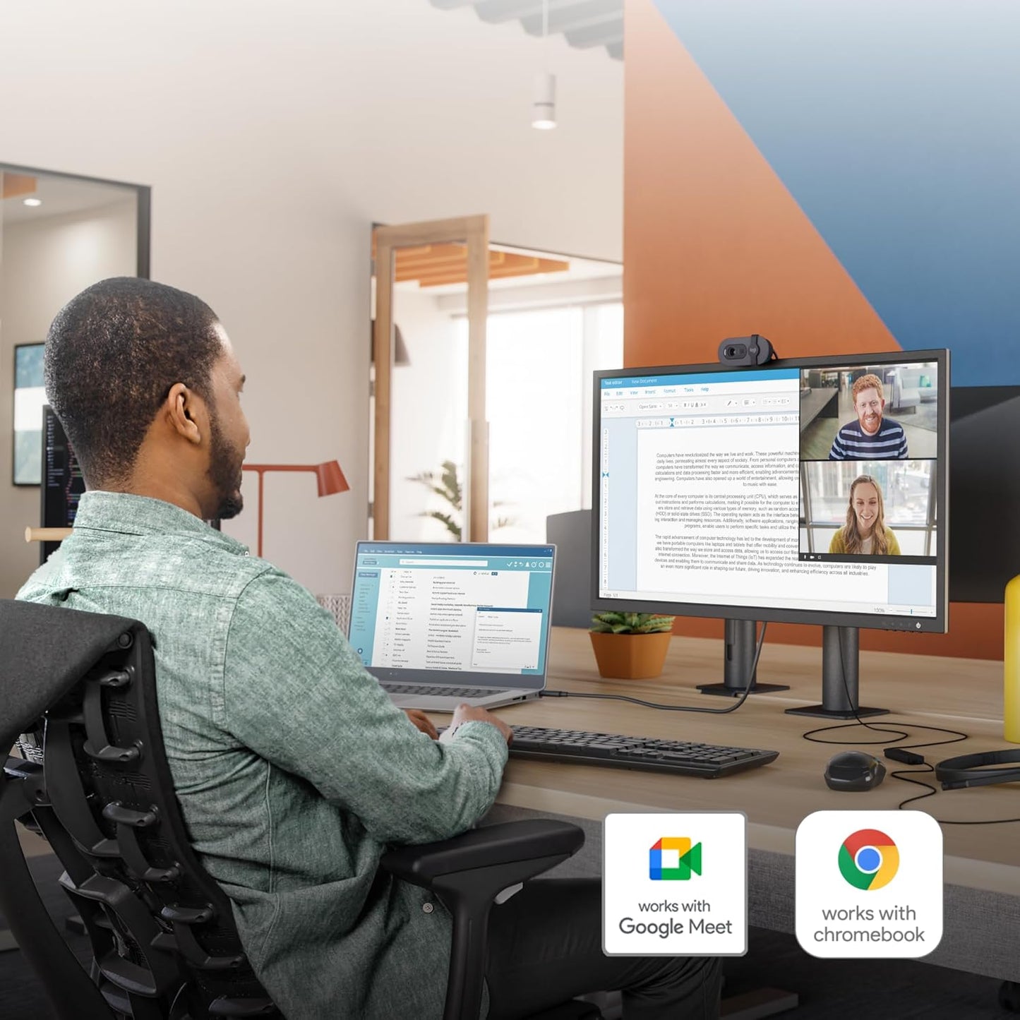 Logitech Brio 105 Full HD 1080p Business Webcam with Auto-Light Balance