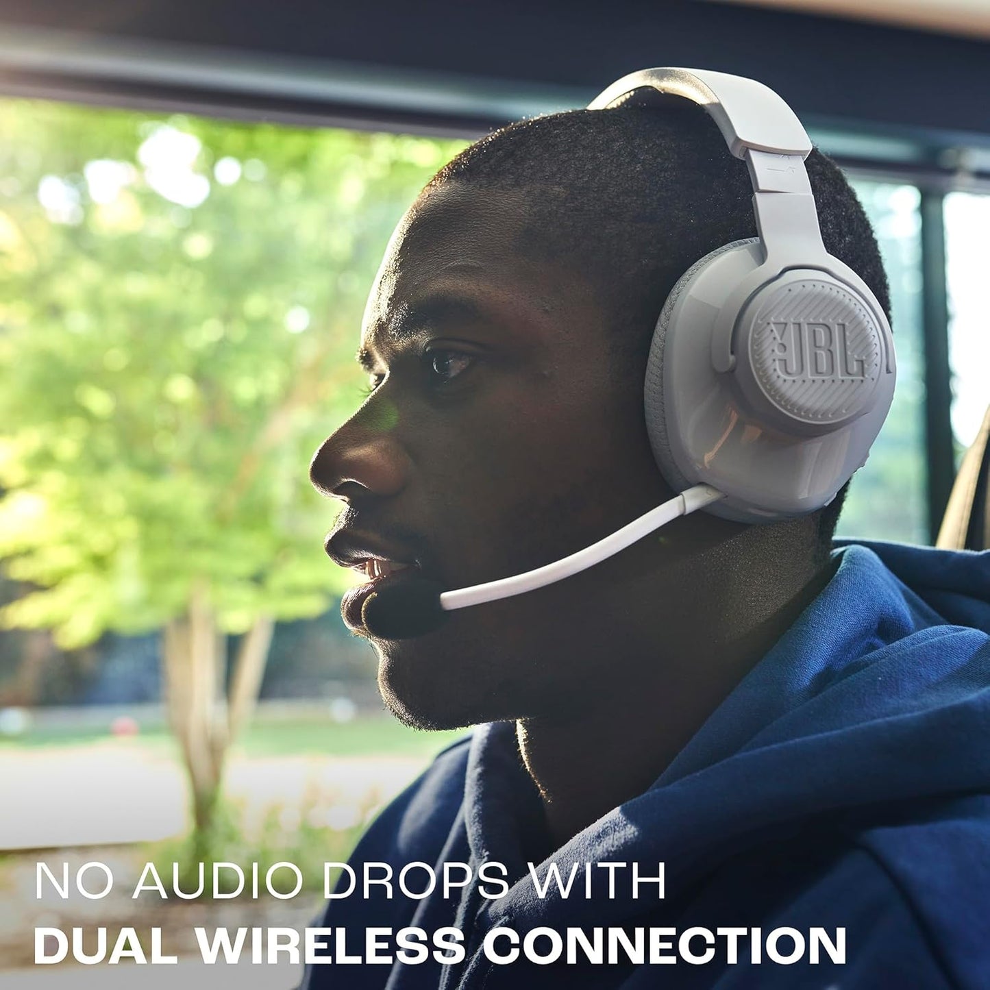 JBL Quantum 360 Wireless Over-Ear Gaming Headphones with 2.4GHz/Bluetooth Dual Wireless Connection, 22H Battery