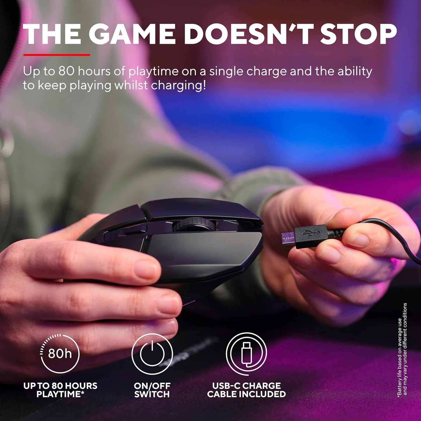 Trust GXT 1794 Gaming Keyboard Set QWERTZ DE Layout with Wireless Mouse and Mouse Mat, 3-in-1 LED Gaming Package, Rechargeable Wireless Mouse, 80 Hours Battery Life, Compact TKL USB Keyboard PC, Black