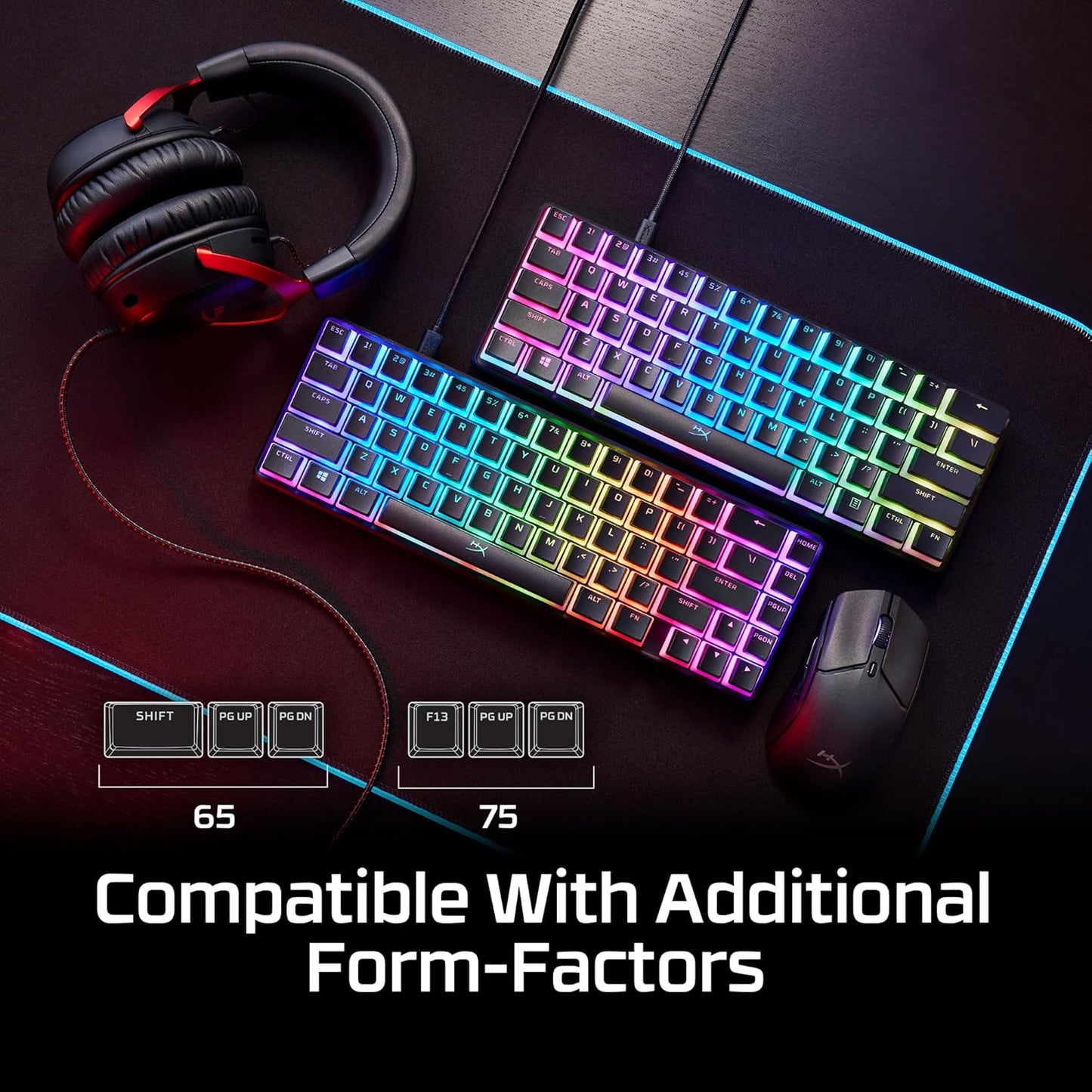 HyperX Pudding Keycaps 2 - Full Key Set - PBT - 112 Keys - White