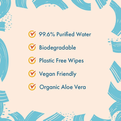 Aqua Wipes Originals Baby Wipes - Vegan, Biodegradable Wipes with 99.3% water (Bundle of 4 Packs of 56 Wipes, 224 Wipes) (Printed Carton - 12 Packs, Originals)