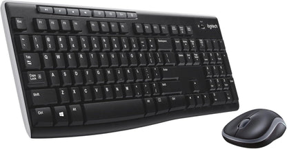 Logitech MK270 Wireless Keyboard and Mouse Combo for Windows, 2.4 GHz Wireless, Compact Mouse, 8 Multimedia and Shortcut Keys, 2-Year Battery Life, for PC, Laptop, QWERTY UK English Layout - Black