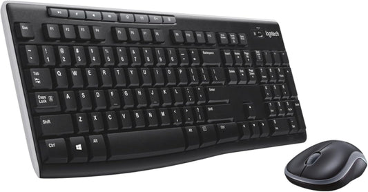 Logitech MK270 Wireless Keyboard and Mouse Combo for Windows, 2.4 GHz Wireless, Compact Mouse, 8 Multimedia and Shortcut Keys, 2-Year Battery Life, for PC, Laptop, QWERTY UK English Layout - Black