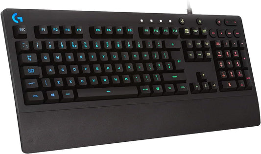Logitech G G213 Prodigy Gaming Keyboard, LIGHTSYNC RGB Backlit Keys, Spill-Resistant, Customizable Keys, Dedicated Multi-Media Keys, QWERTY UK Layout - Black