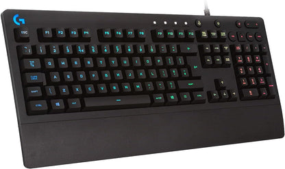 Logitech G G213 Prodigy Gaming Keyboard, LIGHTSYNC RGB Backlit Keys, Spill-Resistant, Customizable Keys, Dedicated Multi-Media Keys, QWERTY UK Layout - Black