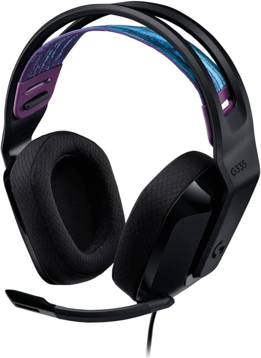 Logitech G G335 Wired Gaming Headset, with Microphone, 3.5mm Audio Jack, Comfortable Memory Foam Earpads, Lightweight, Compatible with PC, PlayStation, Xbox, Nintendo Switch - Black