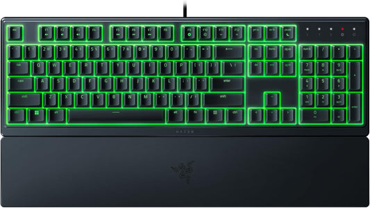 Razer Ornata V3 X - Low Profile Gaming Keyboard (Silent Membrane Switches, UV-Coated Keycaps, Durable, Spill-Resistant Design, Ergonomic Writst Rest) US Layout | Black