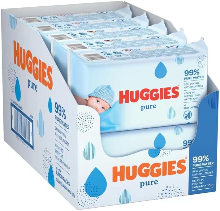 Huggies Baby Wet Pure Extra Care Wipes - 72 x 10 Box
