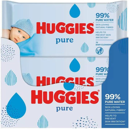 Huggies Baby Wet Pure Extra Care Wipes - 72 x 10 Box