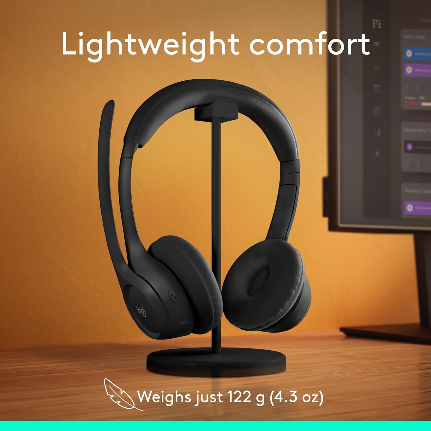Logitech Zone 300 casque Bluetooth sans fil avec microphone anti-parasite, compatible avec Windows, Mac, Chrome, Linux, iOS, iPadOS, Android - Noir